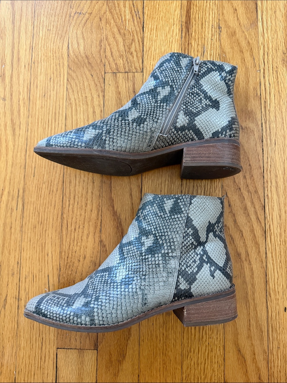 Lucky Brand Snake-Print Ankle Boots